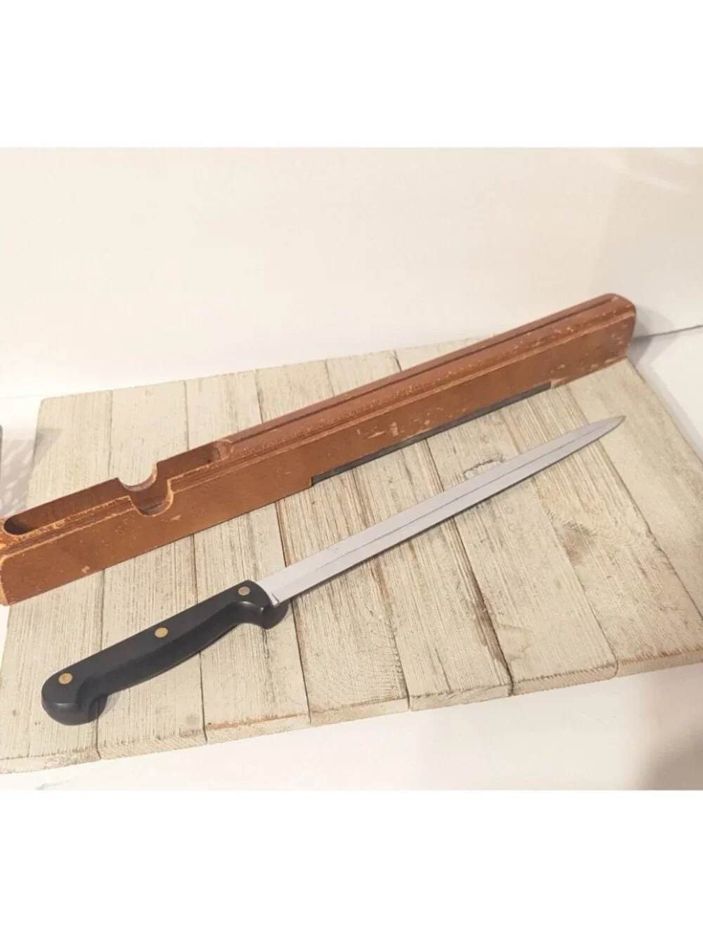 Case XX Chromium CA223-10 Knife Wood Holder Sharpening Stone 10-1/2